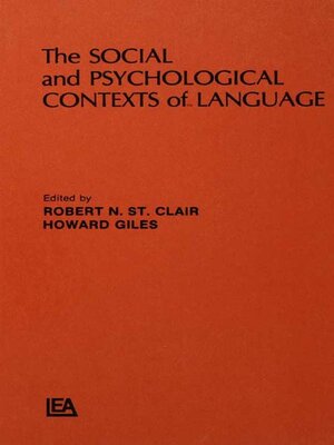 cover image of The Social and Psychological Contexts of Language